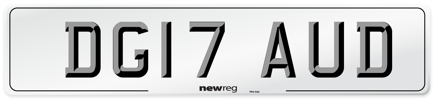 DG17 AUD Number Plate from New Reg
